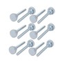 sourcing map Carbon Steel Flat Knurled Head Full Thread Thumb