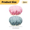 2 Pcs Shower Cap,Large Caps Waterproof Elastic Band Bath Double