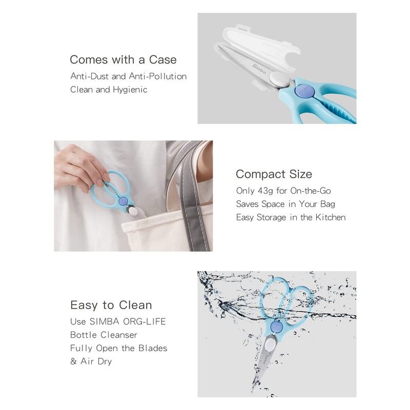 Simba Premium Portable Safety Food Scissors (Blue)