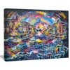 Surreal City at Night Cityscape Large Canvas Artwork