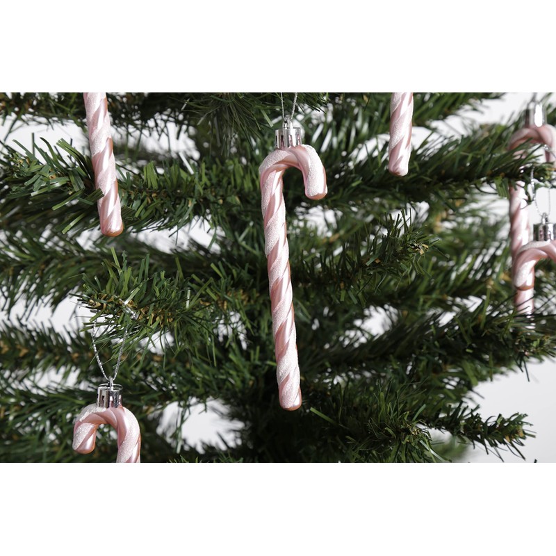 Pack of 6-13CM Glitter Candy Cane –Christmas Tree Hanging Decoration