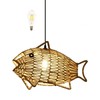 AyshwillDec Woven Pendant Light Boho Chandelier Fish-Shaped Rustic Farmhouse Chandelier
