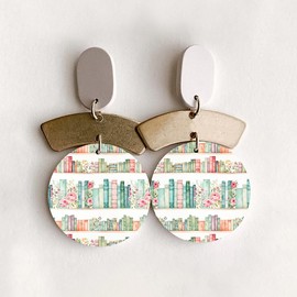 BAOFALI Transfer Paper for Polymer Clay, 12Pcs Books and Flower Wall Water Transfer Sheets for Polymer Clay, Watercolor Pattern Polymer for DIY Art Jewelry Earrings Pendants Decor 5.8X3.9 inch