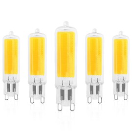 LUXRITE G9 LED Bulb Dimmable 4.5W, 50 Watt T4 G9 Halogen Equivalent, 3000K Soft White, 450 Lumens, Glass G9 Bi Pin Base, 320° Beam Angle, ETL Listed (5 Pack)