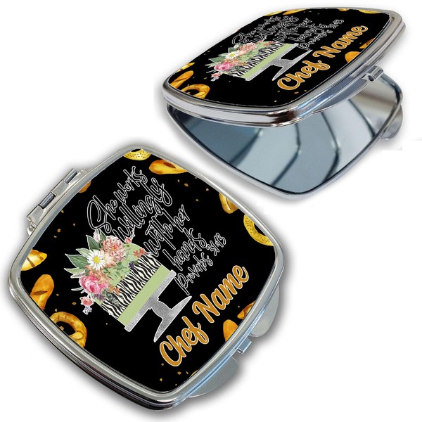 Bleu Reign Compact Personalized Pocket Mirror – Custom Name Baker