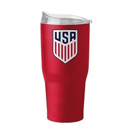 Logo Brands USA Men's National Soccer 30 oz Tumbler -Powder Coated-Stainless Steel– Leak-Resistant, Keeps Drinks Hot/Cold For Hours – Everyday Use