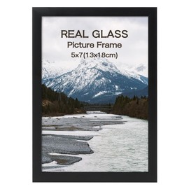 kollyseek Picture Frame 13x18cm Photo Frame with Real Glass 5x7in Modern Display Tempered Glass Plastic Poster Frames for Photo Wall (Black)