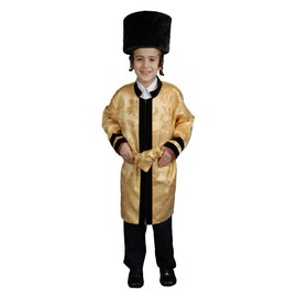 Dress Up America Gold Grand Rabbi Coat for Kids - Jewish Bekitcha Set for Boys