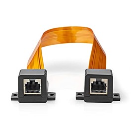 CAT6 Cable RJ45 Female RJ45 Female U/UTP 0.30 m Indoor and Outdoor Flat Nylon Black Polybag