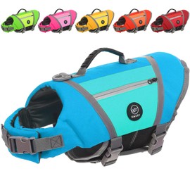 EMUST Dog Life Vests for Swimming, Adjustable Dog Life Jackets for Small Dogs with Hook & Loop, Reflective Dog Swim Vest with Quick-Release Buckles for Bulldogs, Dachshunds, Corgis, Pink, S