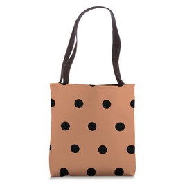 Polka Dots Fashion Pattern Brown Mocha Mouse and Black Girls Tote Bag