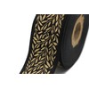 35270-V10 10 Metres 35 mm Black and Gold Jacquard Woven