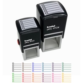 Bulleted Check List Checklist Squares and Lines Self-Inking Rubber Stamp Ink Stamper - 1 Inch Small - Sky Blue Ink
