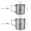 Aomiun Ultralight Titanium Cup Outdoor Portable 2PCS Cup Set 350ml