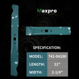 MAXPRO 942-0741A Lawn Mower Mulching Blade Replace 742-0741 742-0741A 942-0741 for Troy Bilt TB280ES TB240 TB130 TB230 TB210 TB110 TB220 TB320 Craftsman 247 Series Push Mower