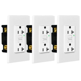 homelife23 GFCI Outlet 20 Amp GFI Receptacles with LED Indicator Residential Commercial 2PK