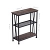 Narrow Side Table, End Table with 3 Tier Storage Shelves,