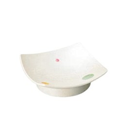 Yamashita Kogei 906605479 Sashimi Plate, Raster Colored Dot Pattern, Facing Highland, 6.4 x 6.4 x 2.0 inches (16.2 x 16.2 x 5.2 cm)