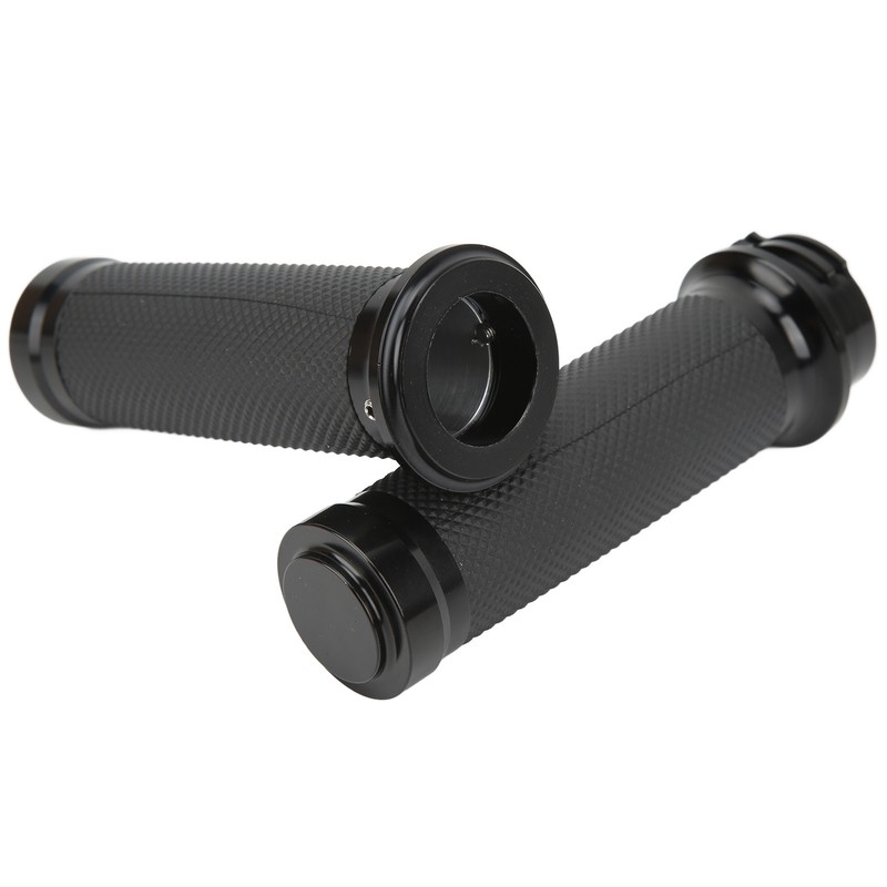 1 Pair 25mm Motocycle Handlebar Grips Black Comfortable Grasp Anodized