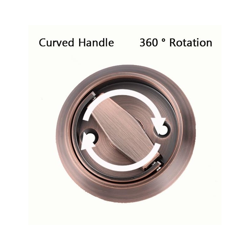 Hdtyyln 1Pcs Round Recessed Pull, Recessed Door Knob, Cabinet Round