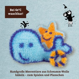 Kosmos 604622 AllesKönnerKiste Crochet Sponges, Creative Craft Set for Bath Fun, Crochet for Children, Wool with Exfoliating Effect, Washable at 60 Degrees, for Children from 8 Years