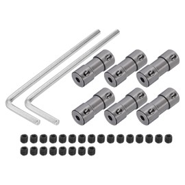 QUARKZMAN Shaft Coupling Connector with Bore of 3 mm - 3 mm Length 25 mm φ 10 mm 6 Pieces Shaft Couplings M3 Aluminium Alloy Rigid Coupling for Motor Accessories 3D Printer DIY Robot Titanium Colour