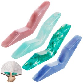 4 Soportes de Página de Libro Soporte de Libro de Dedos para Leer en Cama Soporte Colorido de Pulgar de Página de Libro Soporte de Pesa de Abridor de Libro para Accesorios de Lectura (Color Claro)