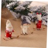 KOMBIUDA Mini Toys Xmas Decorations 4 Pack Ski Doll Decorations