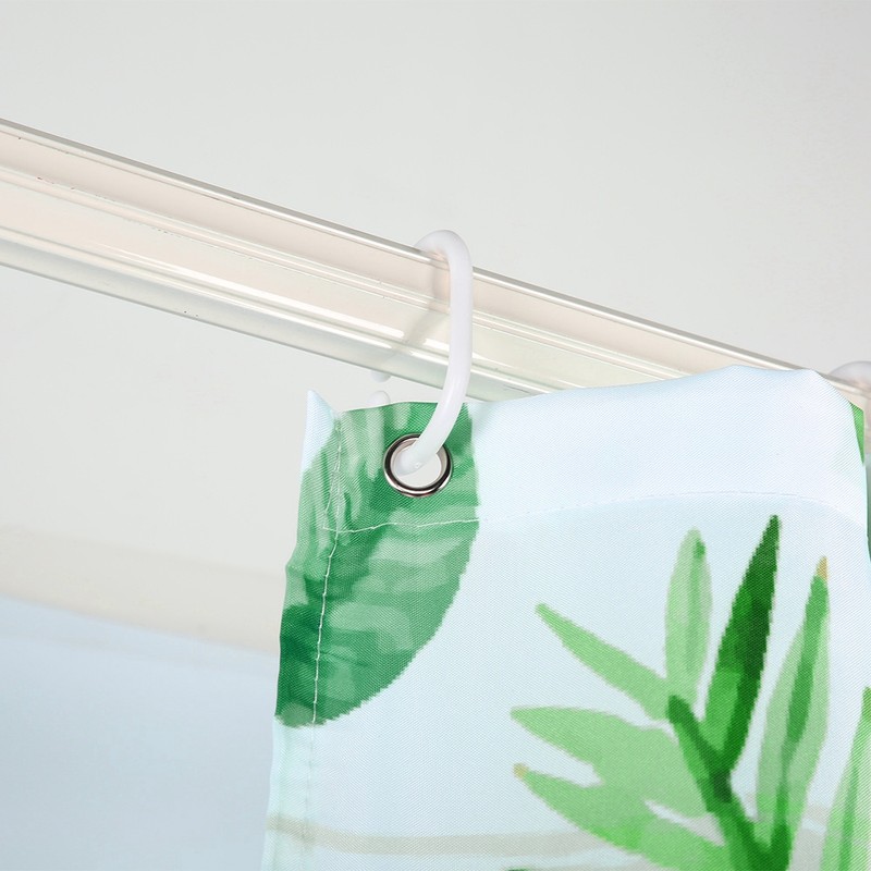 Unique Plant Leaves Pattern Shower Curtain Waterproof Mildew Proof Bathroom