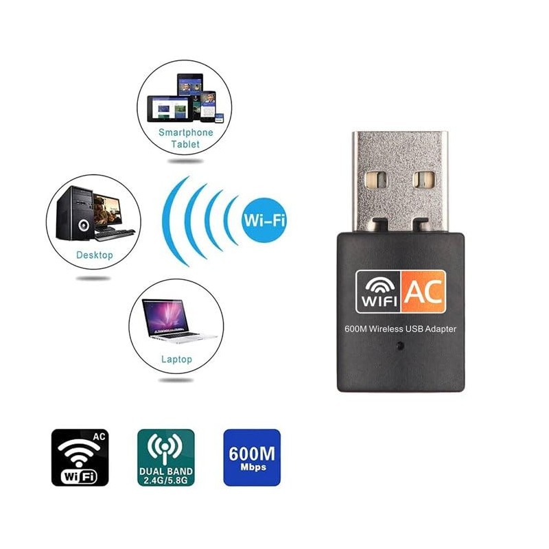 JUSTOP Wifi Dongle, AC600 802.11AC Dual Band 2.4Ghz And 5GHz