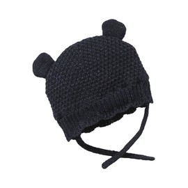 Vertbaudet Girls' Baby Set: Hat, Round Scarf & Mittens Navy 62/68, blue