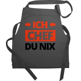 Shirtracer - Apron Gift - Funny - Adult - Ich Chef du nix, 1 anthracite