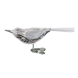 Jingle Bells Lauscha Glasvogel Silber