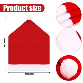 TATAFUN Christmas Chair Covers, Santa Hat Chair Covers, Christmas Dining Room Chair Covers for Dining Room Kitchen Party Decoration Festive Accessories (Set of 4) (4)