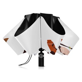 Kjovgcb Automatic Umbrella, Extra Large 3-Fold 8 Ribs Travel UV Protection Sun Parasol, Strong Inner Print Rain Folding Umbrella Print African Black Women Classic Afro American Woman Print