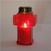 Uonlytech 2pcs Cross Candle Light, Red Flickering Flameless Candles Reusable
