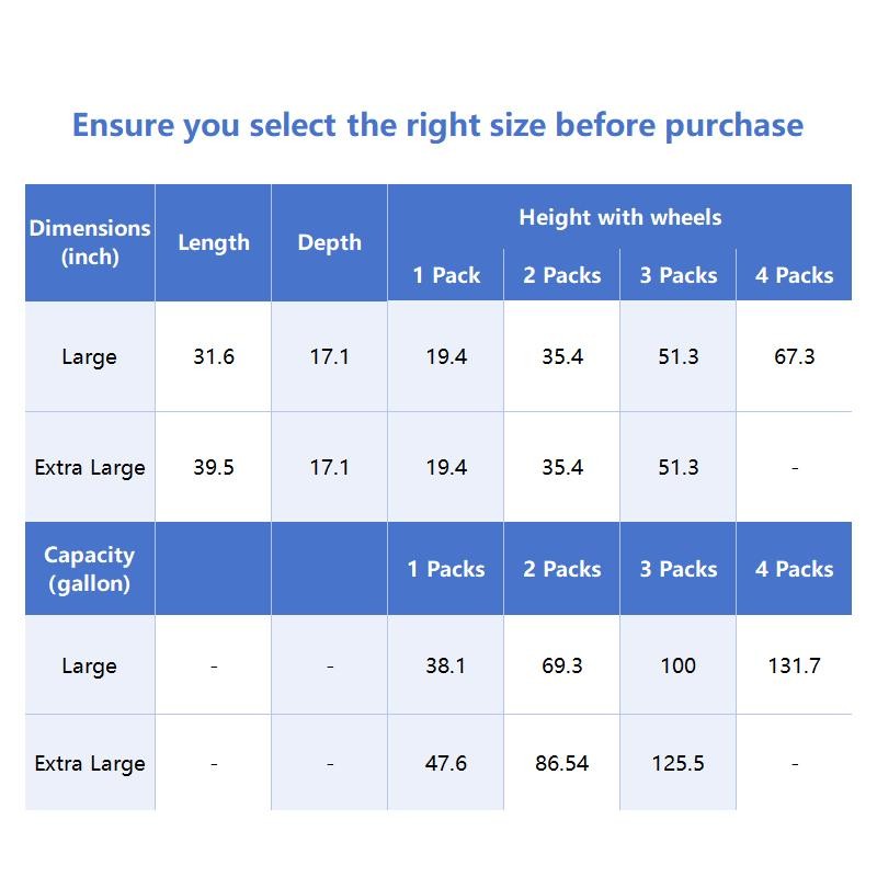 Raybee Large Capacity Storage Boxes 6 Wheels Giant Stackable Plastic