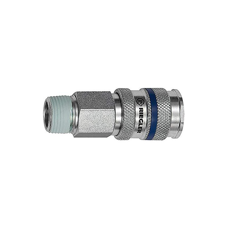 RIEGLER 141512-244.61-E Quick Release Coupling NW 7.8, Steel, R 1/4