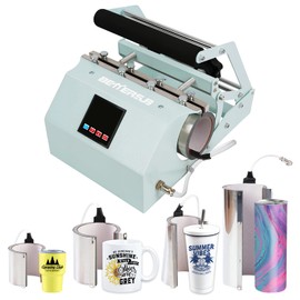 BetterSub 4in1 Set 3oz Shot Glass Tumbler Mug Heat Press Machine 30oz 20oz Sublimation Straight Skinny Tumbler Mug,11oz 15oz 16oz 17oz Sublimation Mug Heat Transfer Teal