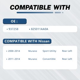 KELOKE Door Lock Latch Actuator Compatible with Nissan Murano 2008-2014(Sport Utility), Compatible with Nissan Murano 2011-2014(Convertible), Rear Left Driver Side, Replace# 82501-1AA0A，825011AA0A