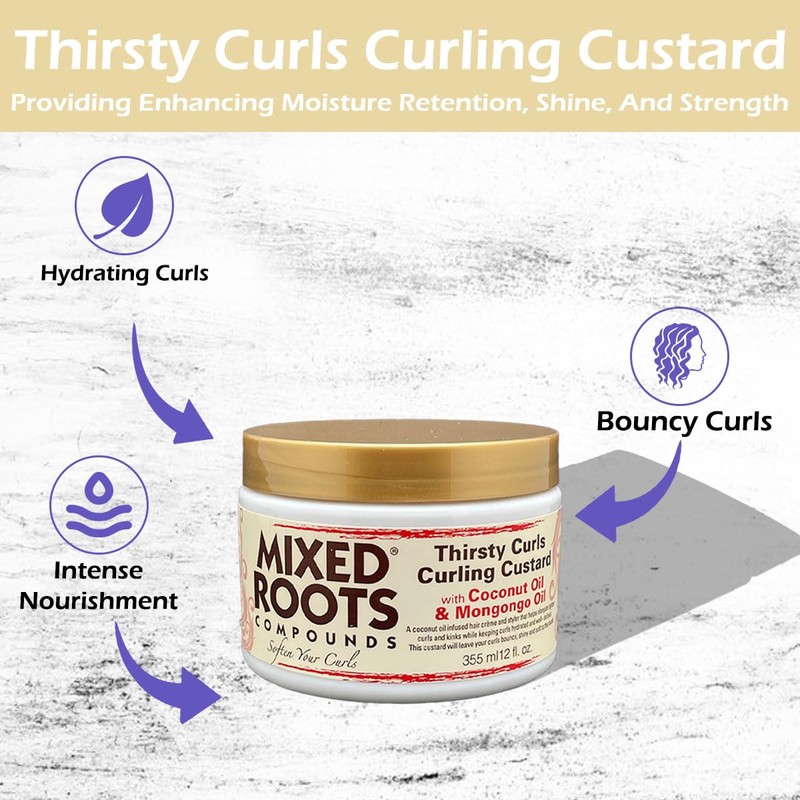 Mixed Roots Compounds Thirsty Curls Custard Coconut Oil & Mongongo