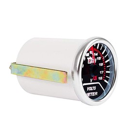 Mintice Car Motor Universal Smoke Tint Len 2" 52mm Volt Voltage Gauge Meter Pointer Indicator Instrument Meter White Light 8V - 18V