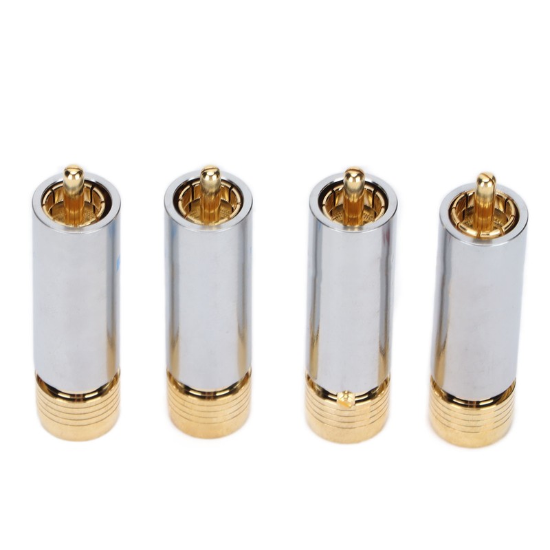 4PCS Preffair/R1722 Audio Connector Gold Plated Self Locking Solderless RCA