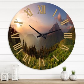 Designart 'MountaIn Peak During Sunset' Traditional wall - 36 in. high, 36 In. Wide