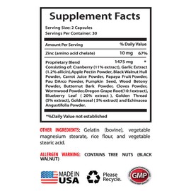 Kill Candida Capsules - Anti Parasite Cleanser 1485mg - Pectin Powder 3B