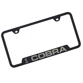 Au-Tomotive Gold, INC. Ford Mustang Cobra Black Steel License Plate Frame