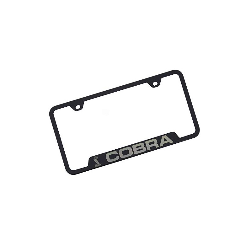 Au-Tomotive Gold, INC. Ford Mustang Cobra Black Steel License Plate