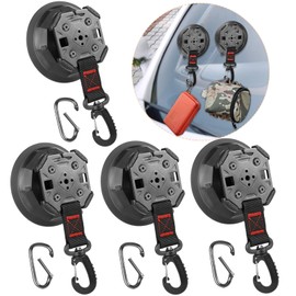 4 Pack Strong Tent Suction Cup with Hook for Securing Camping Tent Tarp, Heavy Duty Camping Tie Down Suction Cups,Twist-Lock Vacuum Suction Cup for Car Mount,Tent Suction Cup Anchors for Outdoor