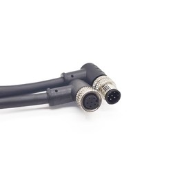 M8 6 Pin Sensor Connector Aviation Cable,Male to Female Right Angle Connector Aviation Electrical Cable 30V 1.5A A Code Waterproof PVC Cable for Industrial Automation Control（3.28 ft）