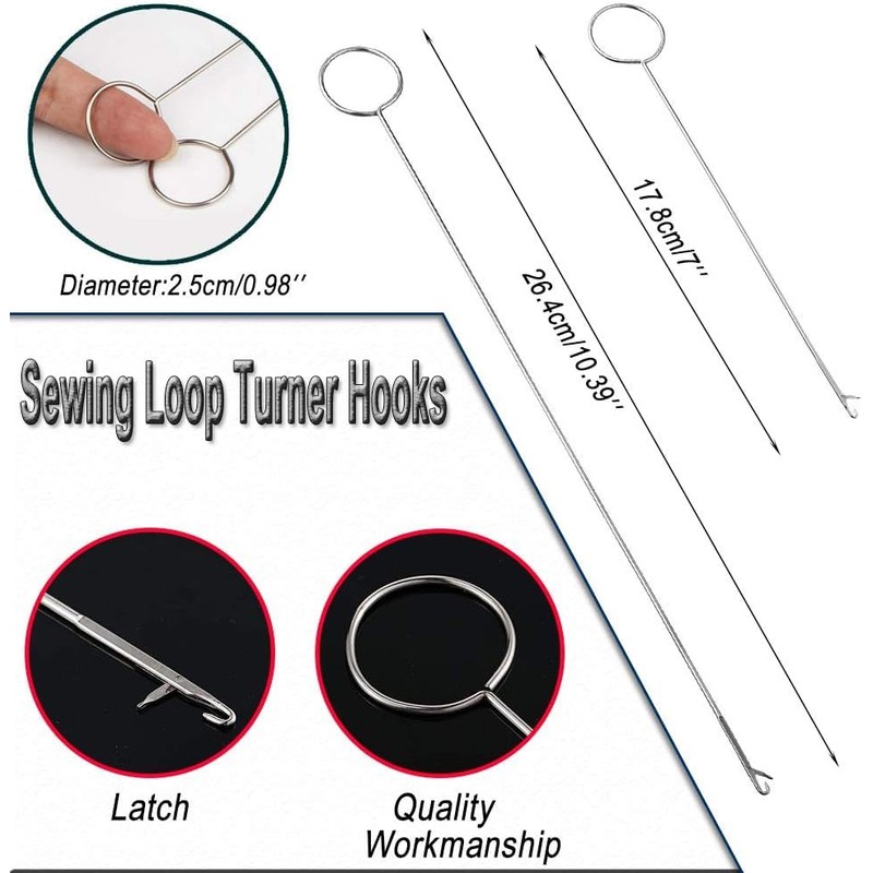 Hsthe Sea 9Pcs Drawstring Threader Plastic Bodkin Threader Sewing Loop